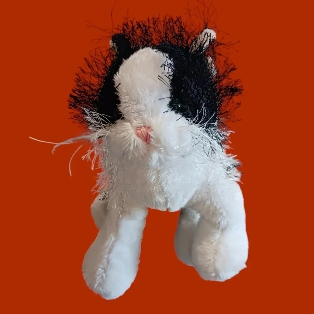 Ganz webkinz plush cat white/black no code